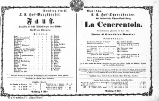 Theaterzettel (Oper und Burgtheater in Wien) 18650527 Seite: 1