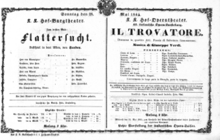 Theaterzettel (Oper und Burgtheater in Wien) 18650528 Seite: 1