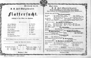 Theaterzettel (Oper und Burgtheater in Wien) 18650531 Seite: 1