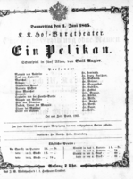 Theaterzettel (Oper und Burgtheater in Wien) 18650601 Seite: 1