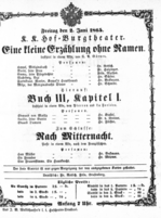 Theaterzettel (Oper und Burgtheater in Wien) 18650602 Seite: 1