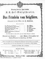 Theaterzettel (Oper und Burgtheater in Wien) 18650606 Seite: 1