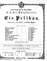 Theaterzettel (Oper und Burgtheater in Wien) 18650608 Seite: 1