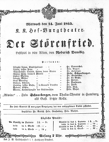 Theaterzettel (Oper und Burgtheater in Wien) 18650614 Seite: 1