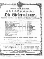 Theaterzettel (Oper und Burgtheater in Wien) 18650621 Seite: 1