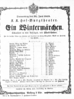 Theaterzettel (Oper und Burgtheater in Wien) 18650622 Seite: 1