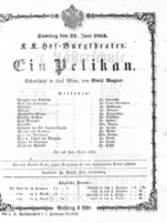 Theaterzettel (Oper und Burgtheater in Wien) 18650624 Seite: 1