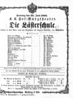 Theaterzettel (Oper und Burgtheater in Wien) 18650625 Seite: 1