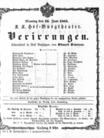 Theaterzettel (Oper und Burgtheater in Wien) 18650626 Seite: 1