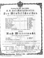 Theaterzettel (Oper und Burgtheater in Wien) 18650627 Seite: 1