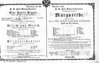 Theaterzettel (Oper und Burgtheater in Wien) 18650822 Seite: 1