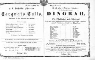 Theaterzettel (Oper und Burgtheater in Wien) 18650828 Seite: 1