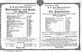 Theaterzettel (Oper und Burgtheater in Wien) 18650905 Seite: 1