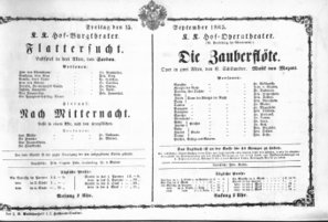 Theaterzettel (Oper und Burgtheater in Wien) 18650915 Seite: 1