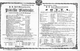 Theaterzettel (Oper und Burgtheater in Wien) 18650916 Seite: 1