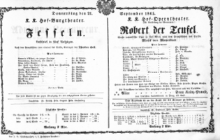 Theaterzettel (Oper und Burgtheater in Wien) 18650921 Seite: 1