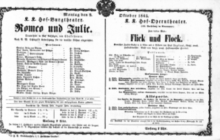 Theaterzettel (Oper und Burgtheater in Wien) 18651009 Seite: 1