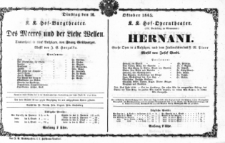 Theaterzettel (Oper und Burgtheater in Wien) 18651010 Seite: 1