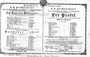 Theaterzettel (Oper und Burgtheater in Wien) 18651018 Seite: 1