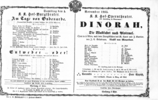 Theaterzettel (Oper und Burgtheater in Wien) 18651104 Seite: 1