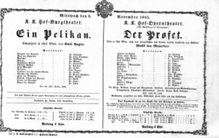 Theaterzettel (Oper und Burgtheater in Wien) 18651108 Seite: 1