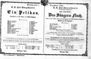 Theaterzettel (Oper und Burgtheater in Wien) 18651201 Seite: 1