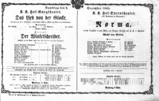 Theaterzettel (Oper und Burgtheater in Wien) 18651209 Seite: 1