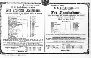 Theaterzettel (Oper und Burgtheater in Wien) 18651228 Seite: 1