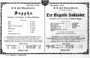 Theaterzettel (Oper und Burgtheater in Wien) 18651229 Seite: 1