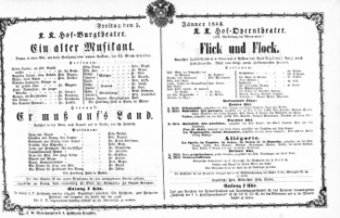 Theaterzettel (Oper und Burgtheater in Wien) 18660105 Seite: 1