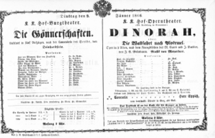Theaterzettel (Oper und Burgtheater in Wien) 18660109 Seite: 1