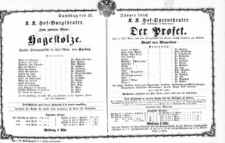 Theaterzettel (Oper und Burgtheater in Wien) 18660113 Seite: 1