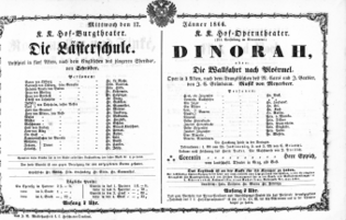 Theaterzettel (Oper und Burgtheater in Wien) 18660117 Seite: 1