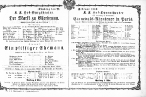Theaterzettel (Oper und Burgtheater in Wien) 18660220 Seite: 1
