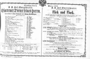 Theaterzettel (Oper und Burgtheater in Wien) 18660306 Seite: 1