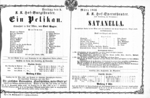 Theaterzettel (Oper und Burgtheater in Wien) 18660309 Seite: 1