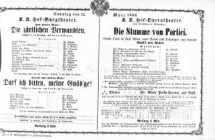 Theaterzettel (Oper und Burgtheater in Wien) 18660311 Seite: 1