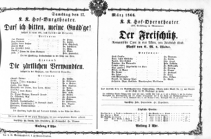 Theaterzettel (Oper und Burgtheater in Wien) 18660317 Seite: 1