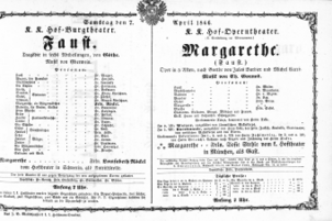 Theaterzettel (Oper und Burgtheater in Wien) 18660407 Seite: 1