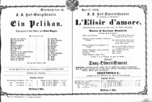 Theaterzettel (Oper und Burgtheater in Wien) 18660418 Seite: 1