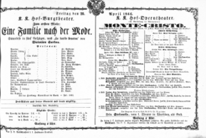 Theaterzettel (Oper und Burgtheater in Wien) 18660420 Seite: 1