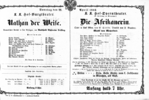 Theaterzettel (Oper und Burgtheater in Wien) 18660422 Seite: 1
