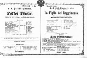 Theaterzettel (Oper und Burgtheater in Wien) 18660425 Seite: 1
