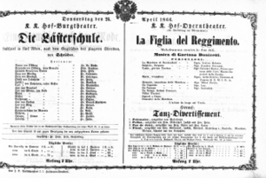 Theaterzettel (Oper und Burgtheater in Wien) 18660426 Seite: 1
