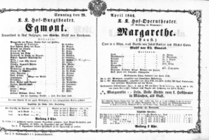 Theaterzettel (Oper und Burgtheater in Wien) 18660429 Seite: 1