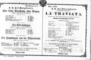 Theaterzettel (Oper und Burgtheater in Wien) 18660508 Seite: 1