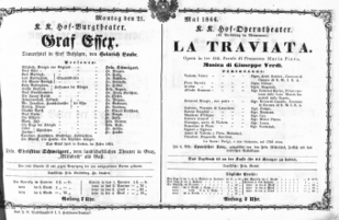 Theaterzettel (Oper und Burgtheater in Wien) 18660521 Seite: 1