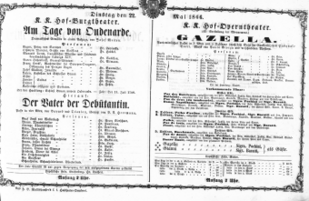 Theaterzettel (Oper und Burgtheater in Wien) 18660522 Seite: 1