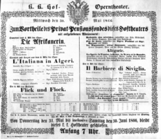 Theaterzettel (Oper und Burgtheater in Wien) 18660530 Seite: 1