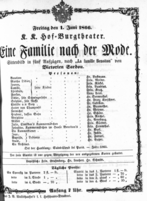 Theaterzettel (Oper und Burgtheater in Wien) 18660601 Seite: 1